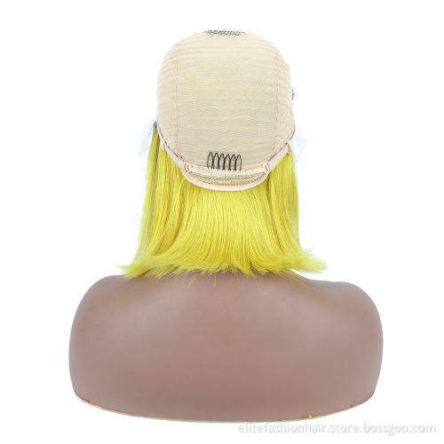 Wholesale 150% Density for Black Women Rumy Human Hair t part Bob Wigs 8-16 Inch Short Straight T part Lace Closure Bob Wigs